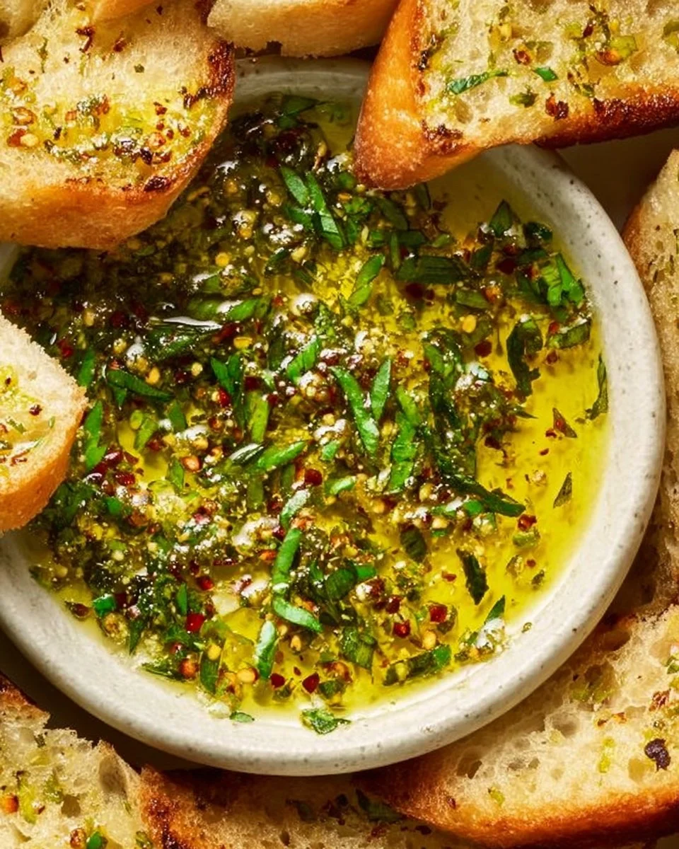 5-Minute Garlic Olive Oil Dip