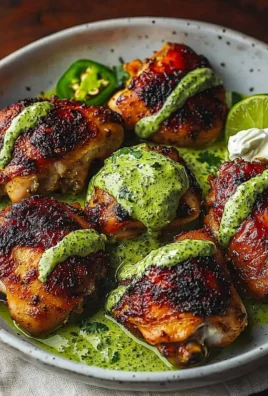 Best Peruvian chicken served with creamy green sauce on a plate