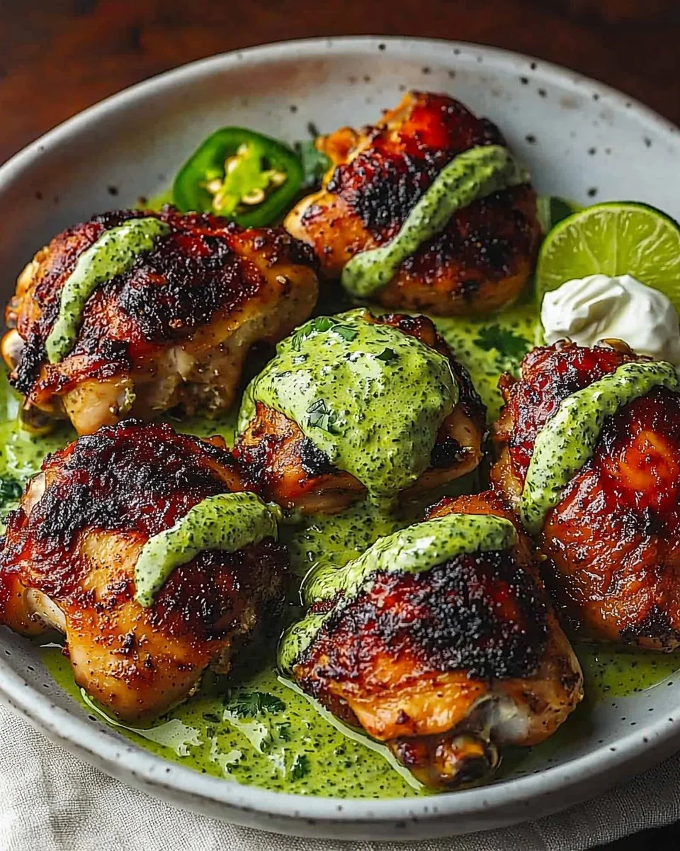 Best Peruvian Chicken with Creamy Green Sauce