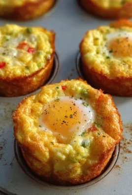 Delicious breakfast egg muffins with vegetables and cheese