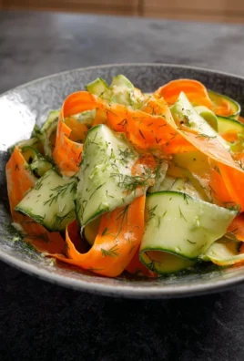 Fresh Carrot Cucumber Ribbon Salad with a tangy dressing