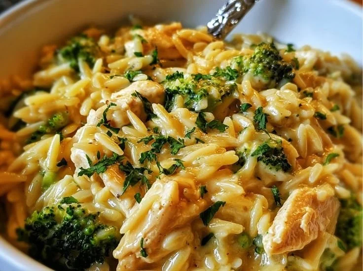 Cheesy Chicken Broccoli Orzo