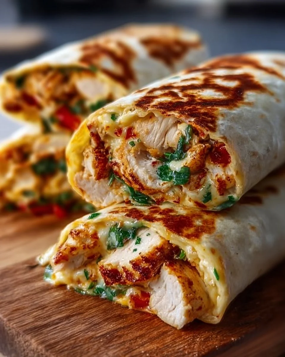 Cheesy Garlic Chicken Wraps