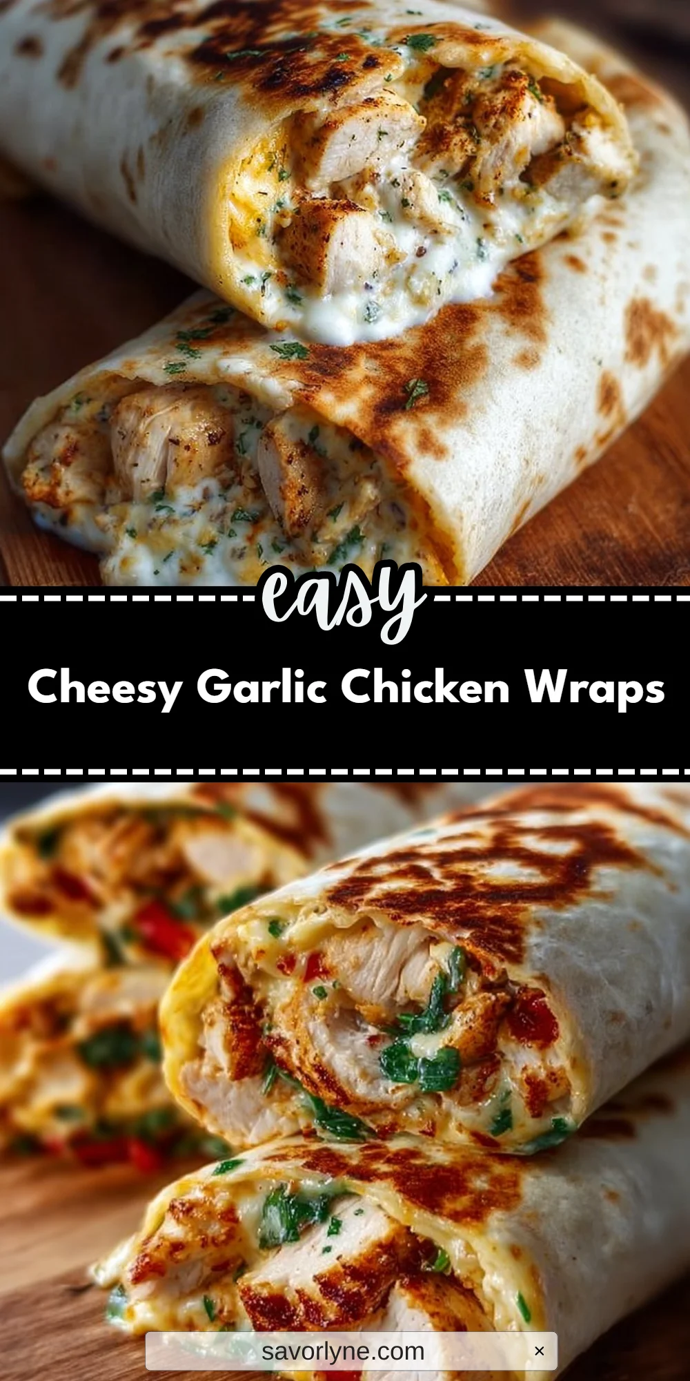 Cheesy Garlic Chicken Wraps