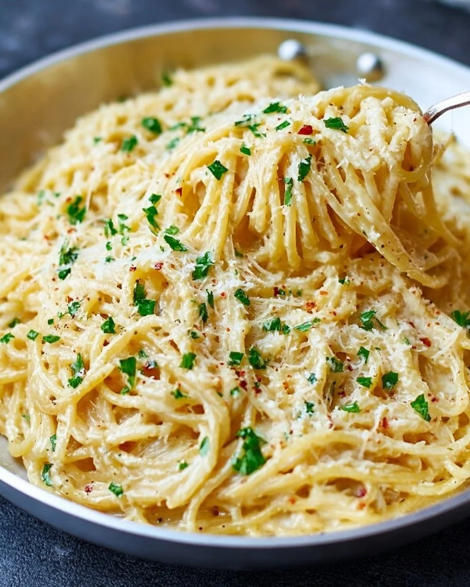 Cheesy Garlic Parmesan Spaghetti