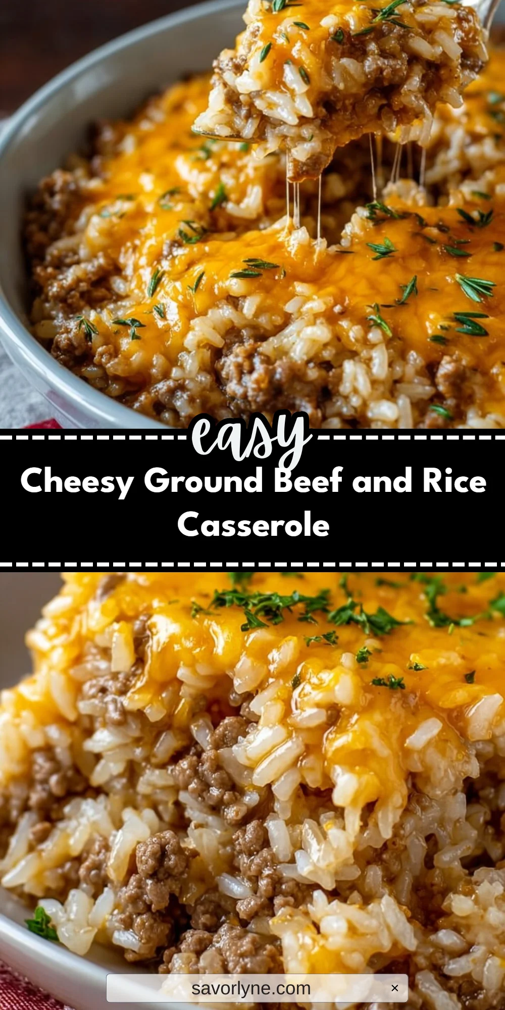 Cheesy Ground Beef and Rice Casserole