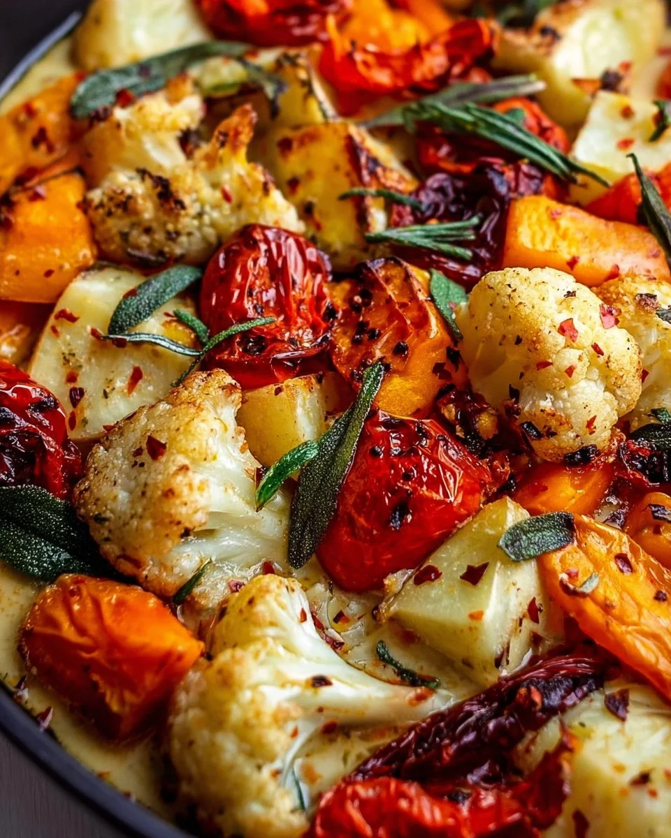 Cheesy Marry Me Roasted Vegetable Medley