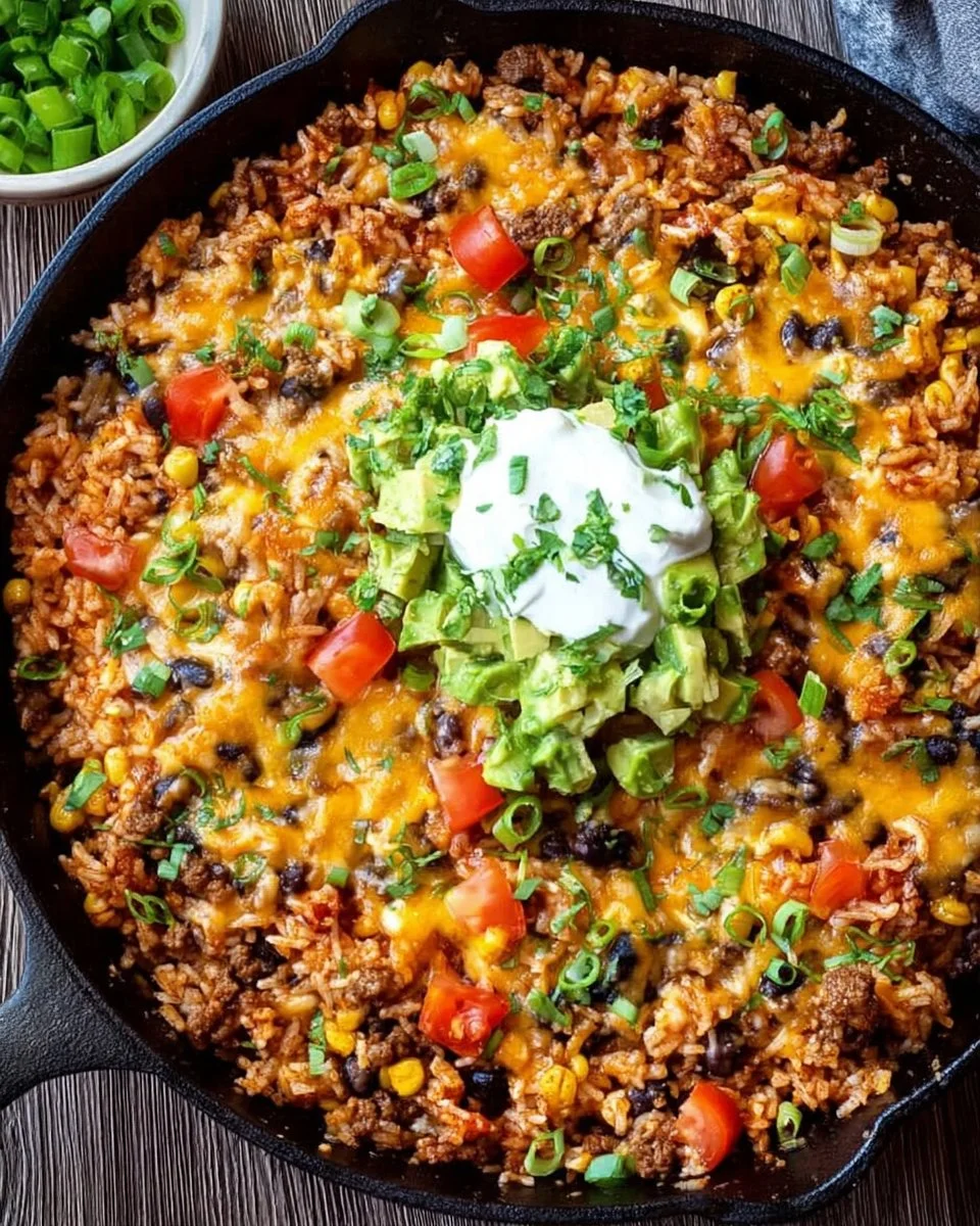 Cheesy Taco Rice Skillet