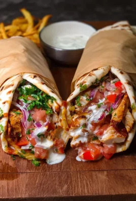 Delicious Chicken Shawarma Wrap filled with marinated chicken and vegetables