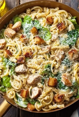 Creamy chicken pasta dish garnished with parsley and served in a bowl