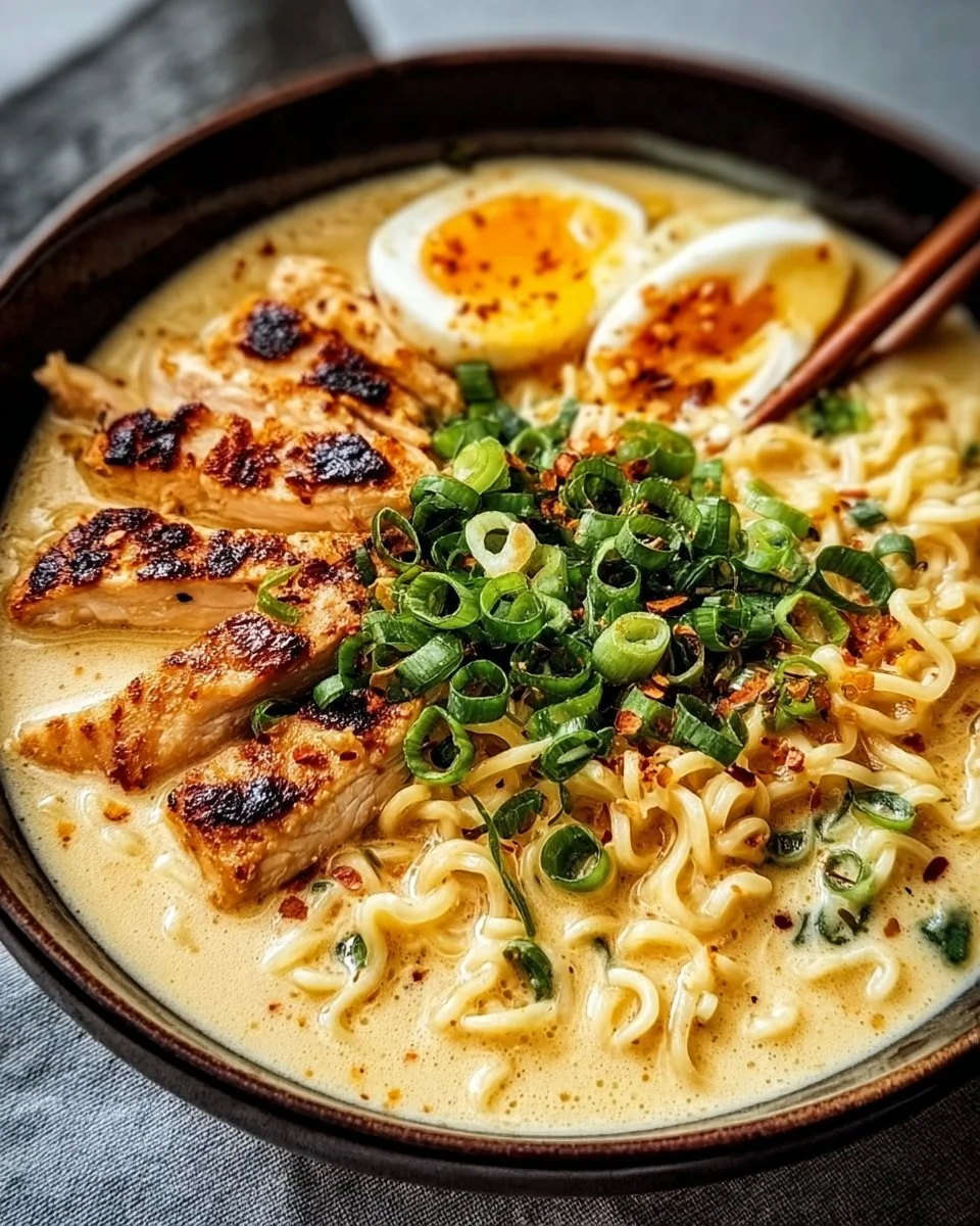 Creamy Garlic Chicken Ramen