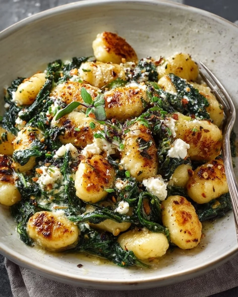 Creamy Gnocchi with Spinach and Feta
