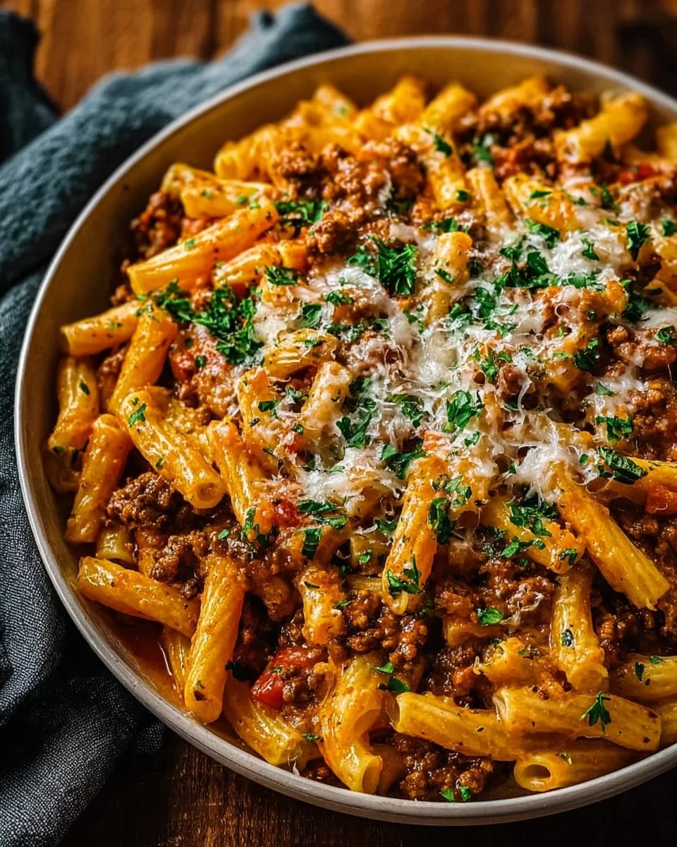 Creamy High Protein Beef Pasta