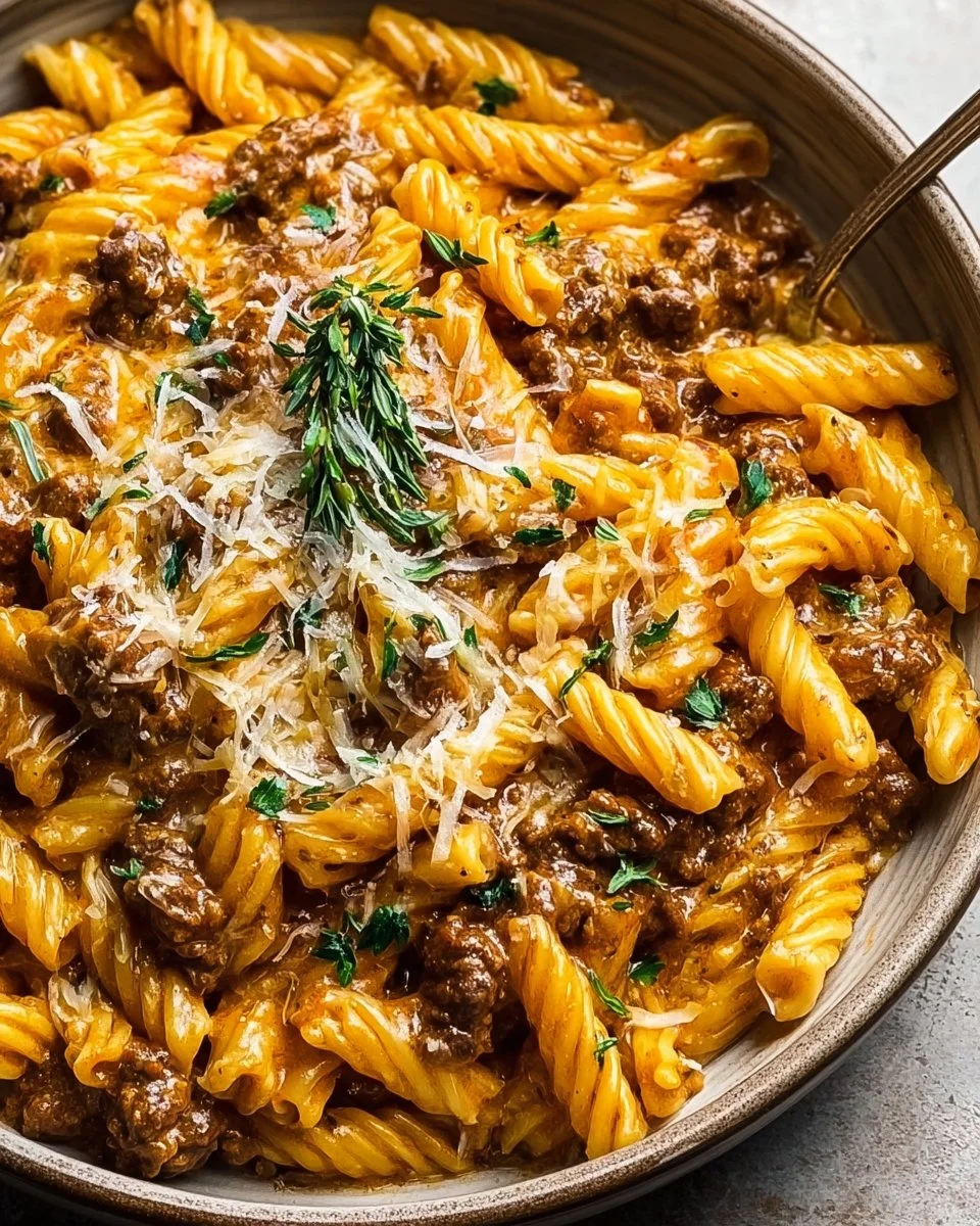 Creamy High Protein Beef Pasta