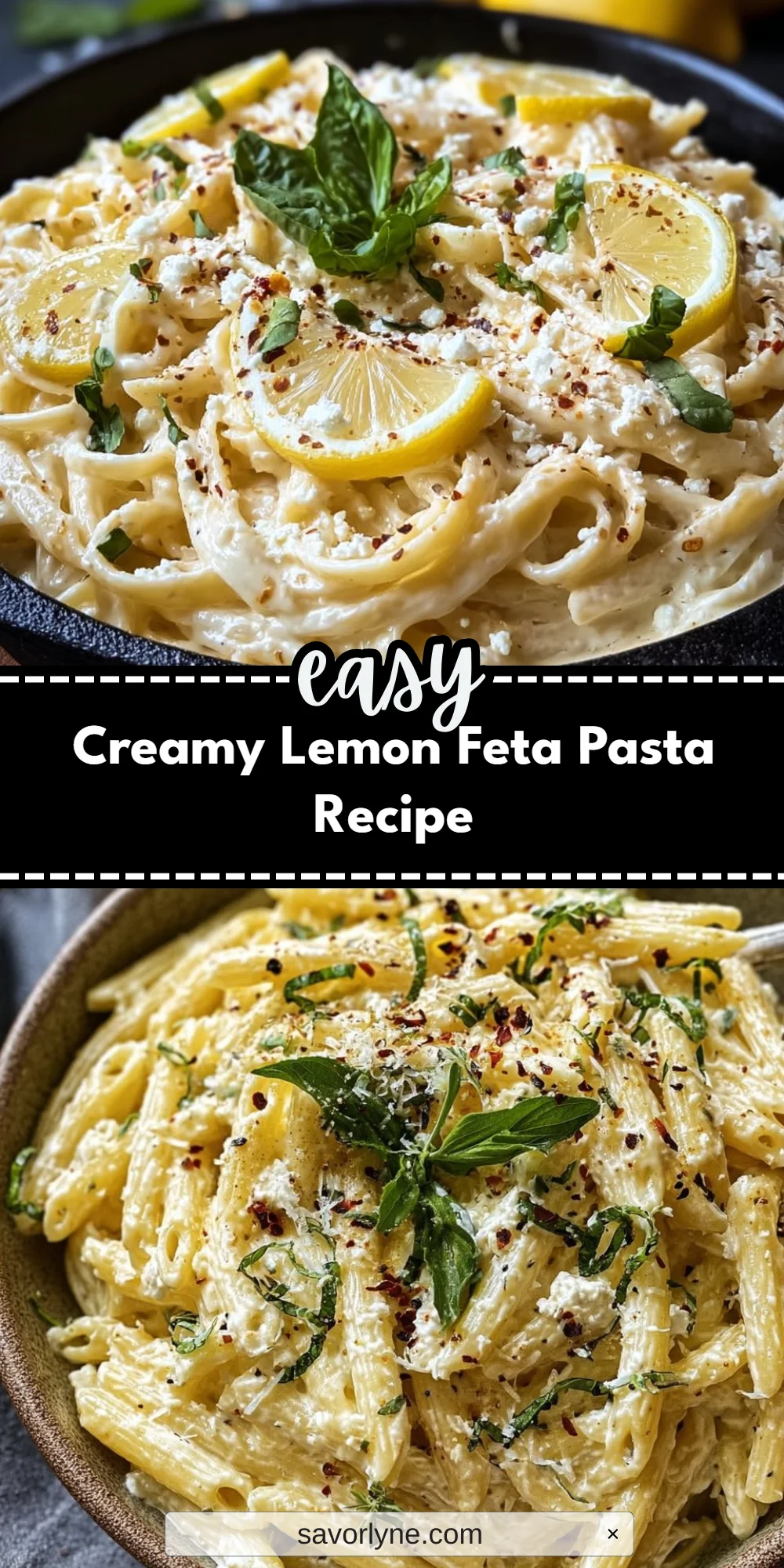 Creamy Lemon Feta Pasta Recipe