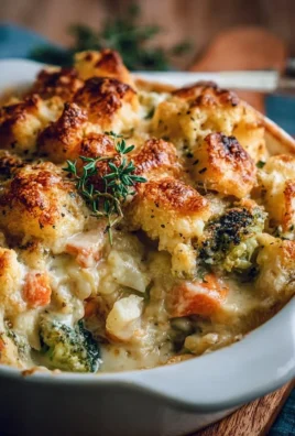 Creamy winter vegetable casserole with colorful seasonal veggies baked in a dish