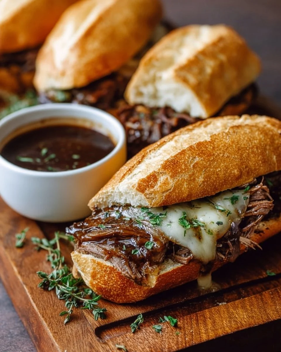 Crockpot French Dip Sandwiches