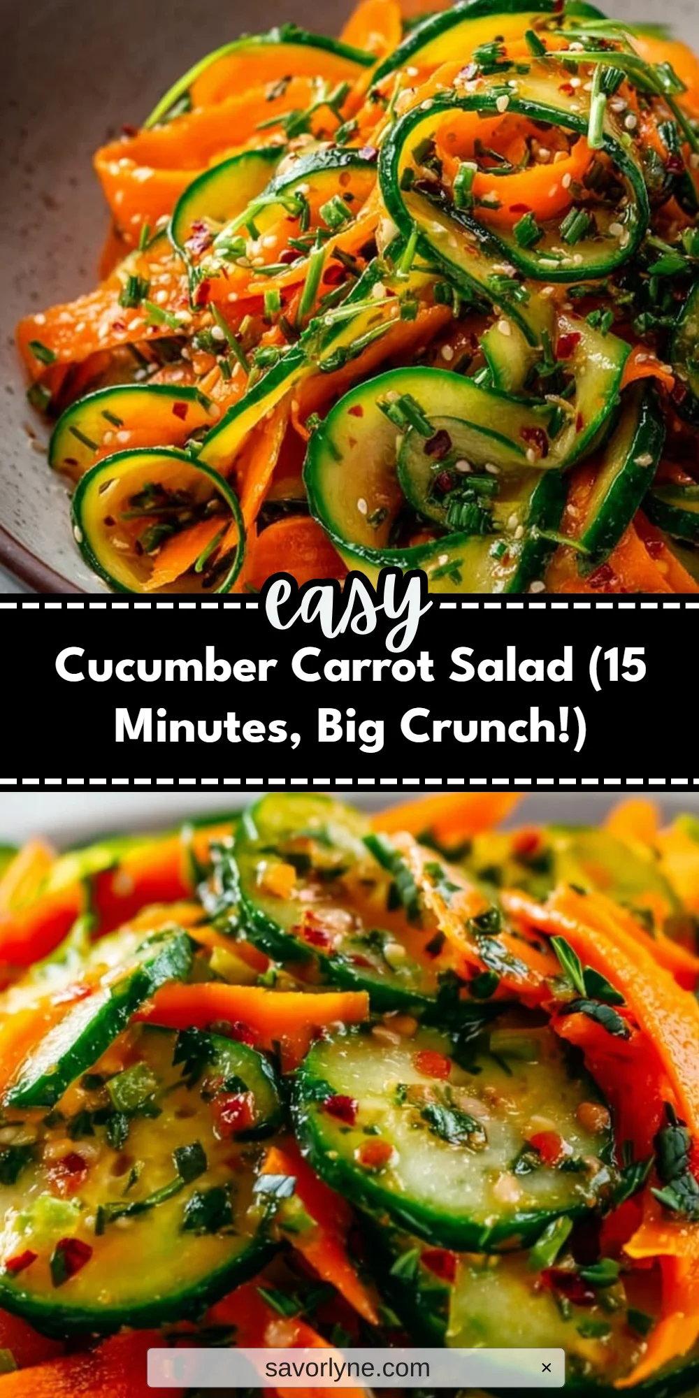 Cucumber Carrot Salad (15 Minutes, Big Crunch!)