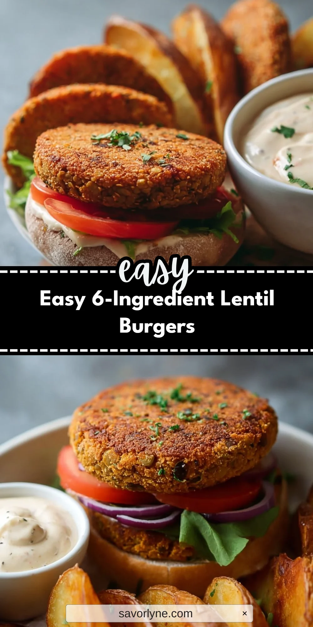 Easy 6-Ingredient Lentil Burgers