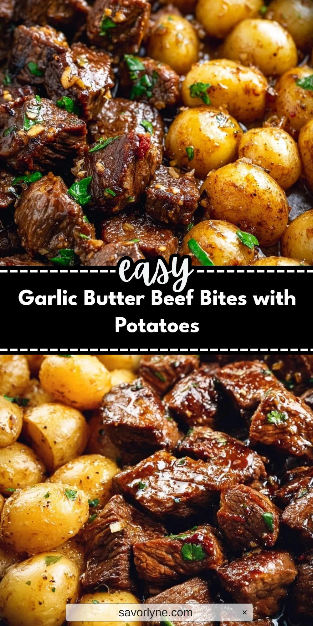 Garlic Butter Beef Bites with Potatoes