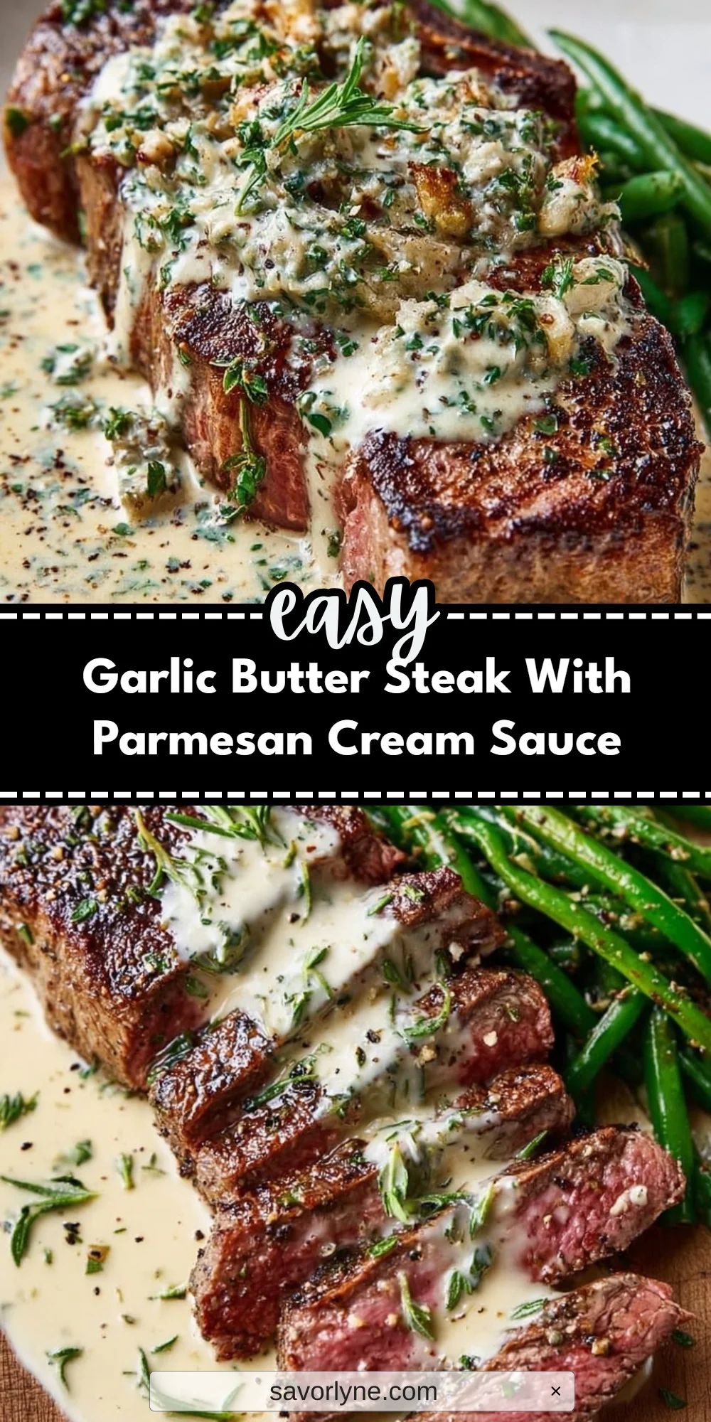 Garlic Butter Steak With Parmesan Cream Sauce