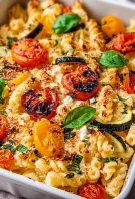 Healthy baked feta pasta with fresh vegetables served in a colorful dish.
