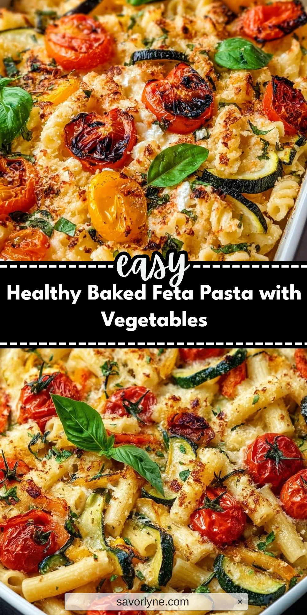 Healthy Baked Feta Pasta with Vegetables