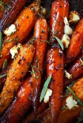 Honey Balsamic Roasted Carrots on a serving platter, showcasing their rich color and glaze.