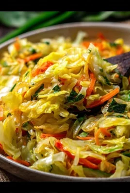 Delicious Jamaican cabbage dish served with colorful vegetables.