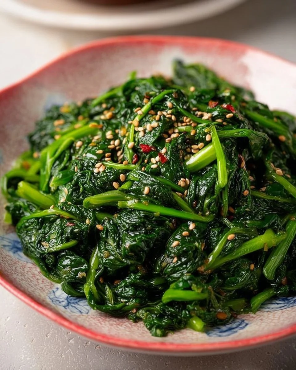 Korean Spinach Side Dish (Sigeumchi Namul)