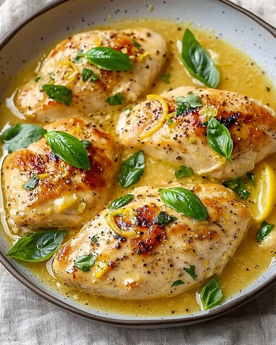 Delicious Lemon Basil Chicken recipe with fresh herbs and zesty flavor