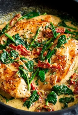 Delicious Low Carb Creamy Tuscan Chicken with creamy sauce and fresh herbs
