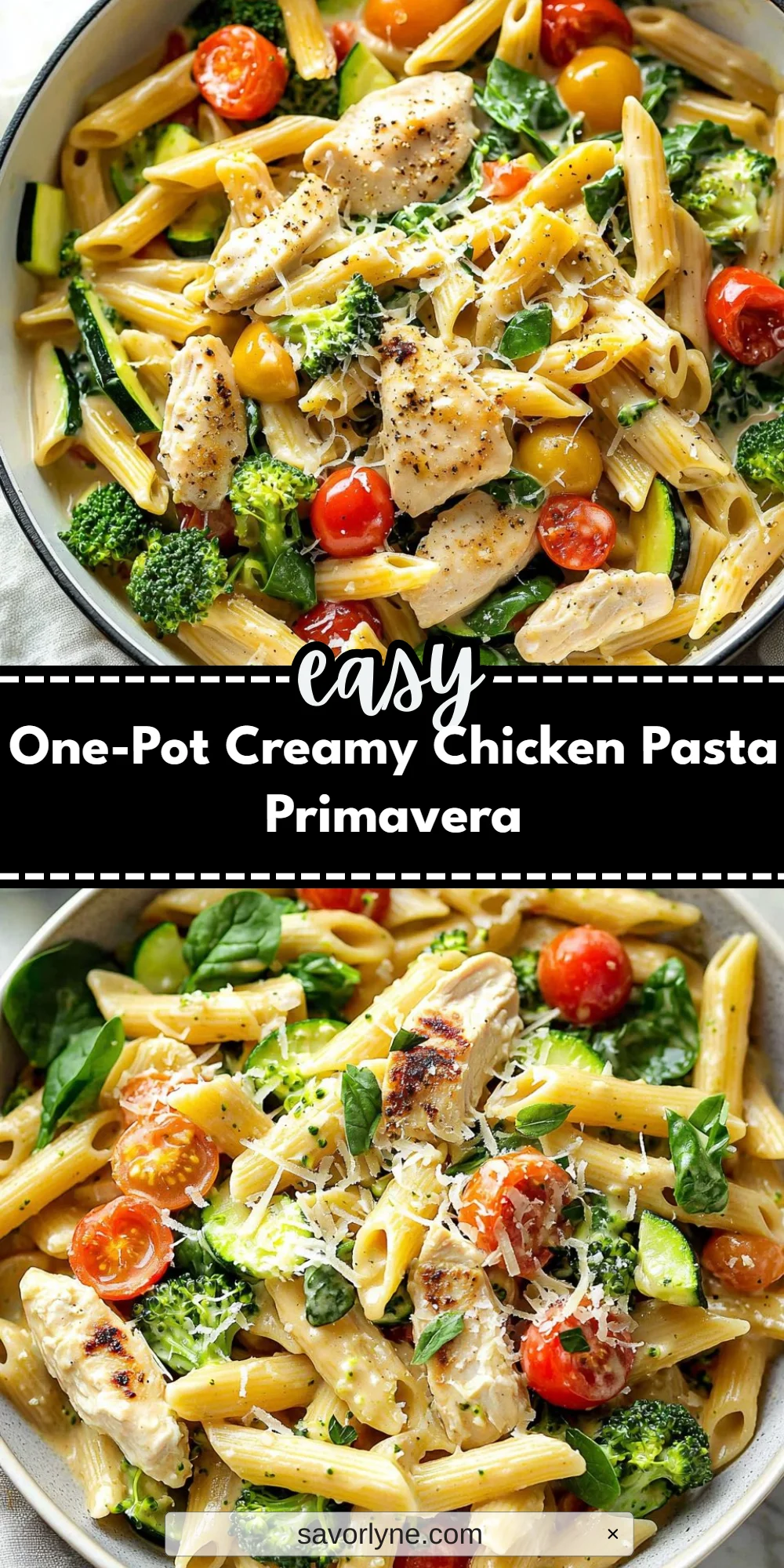One-Pot Creamy Chicken Pasta Primavera