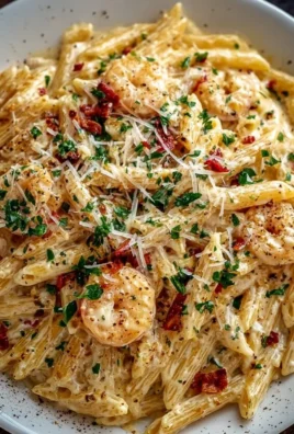 A bowl of creamy garlic pasta garnished with herbs and freshly grated cheese.
