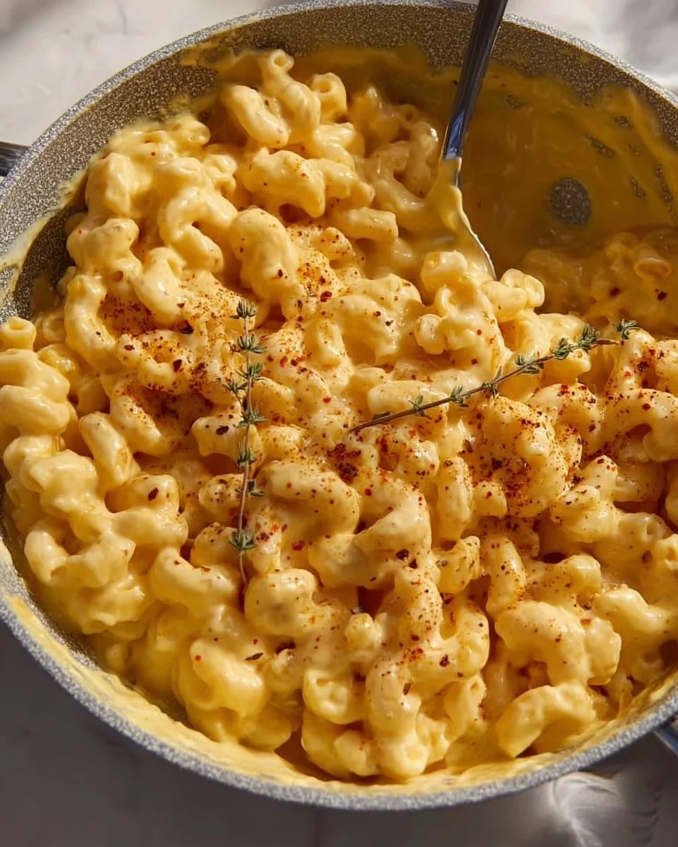 One Pot Creamy Mac and Cheese dish on stovetop