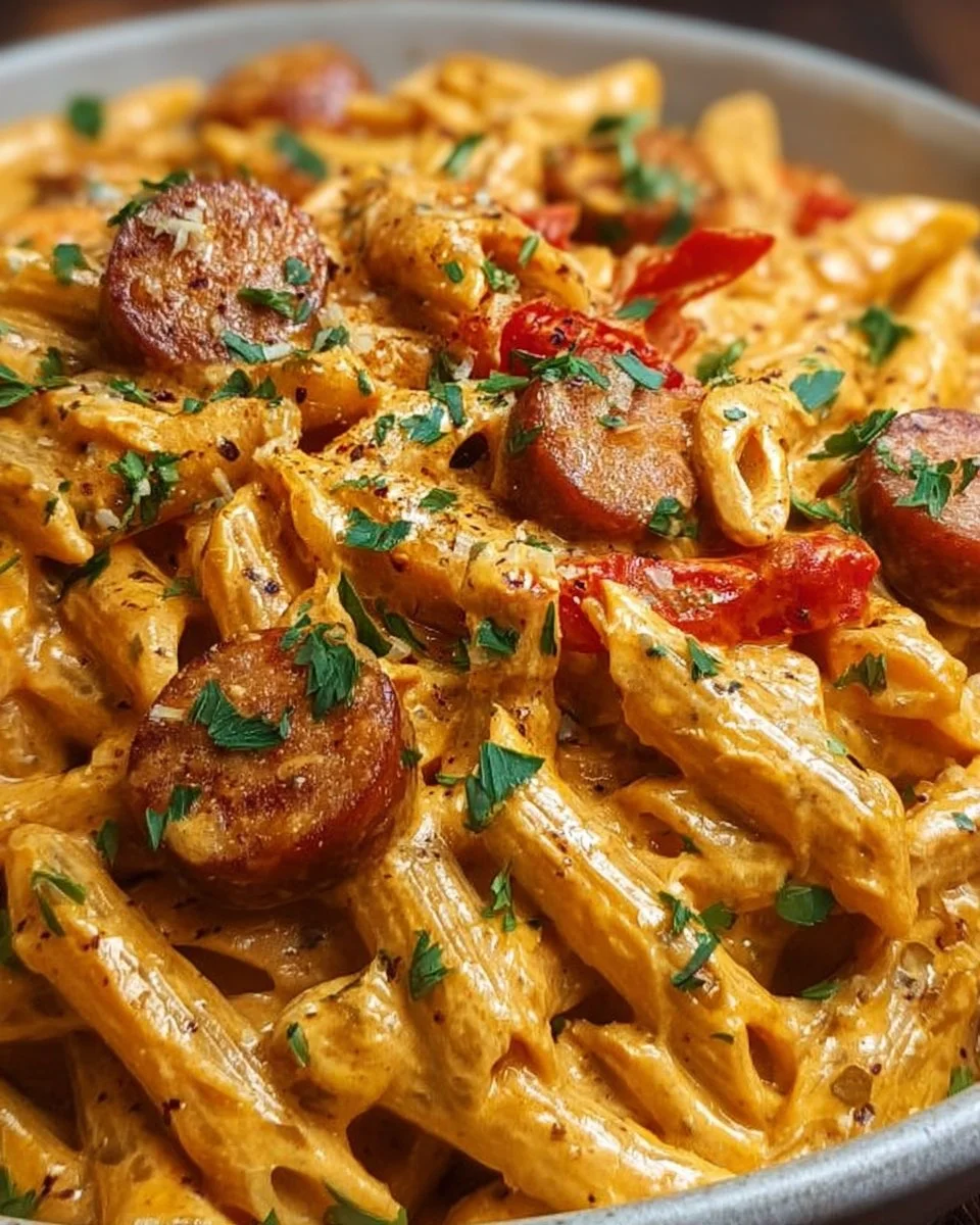 One-Pot Creamy Spicy Cajun Sausage Pasta
