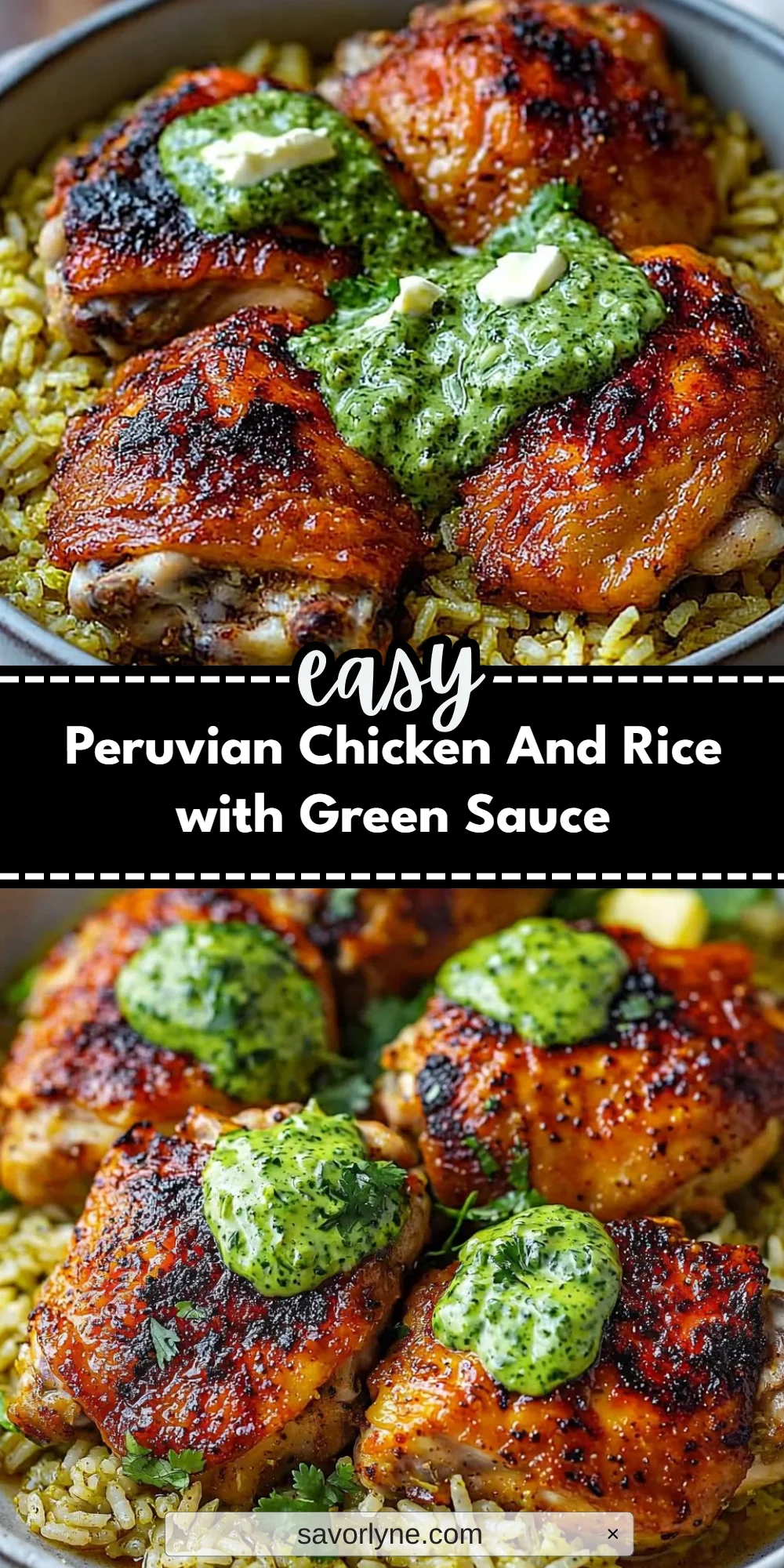 Peruvian Chicken And Rice with Green Sauce