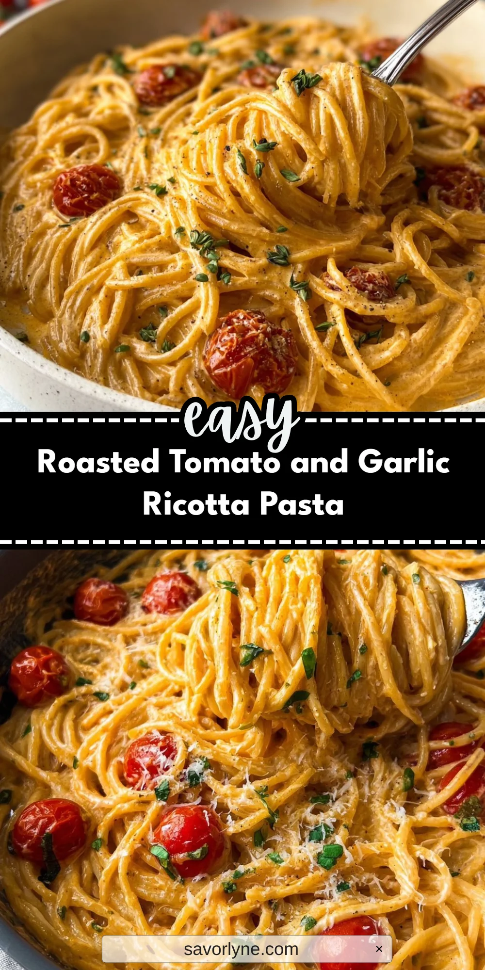 Roasted Tomato and Garlic Ricotta Pasta