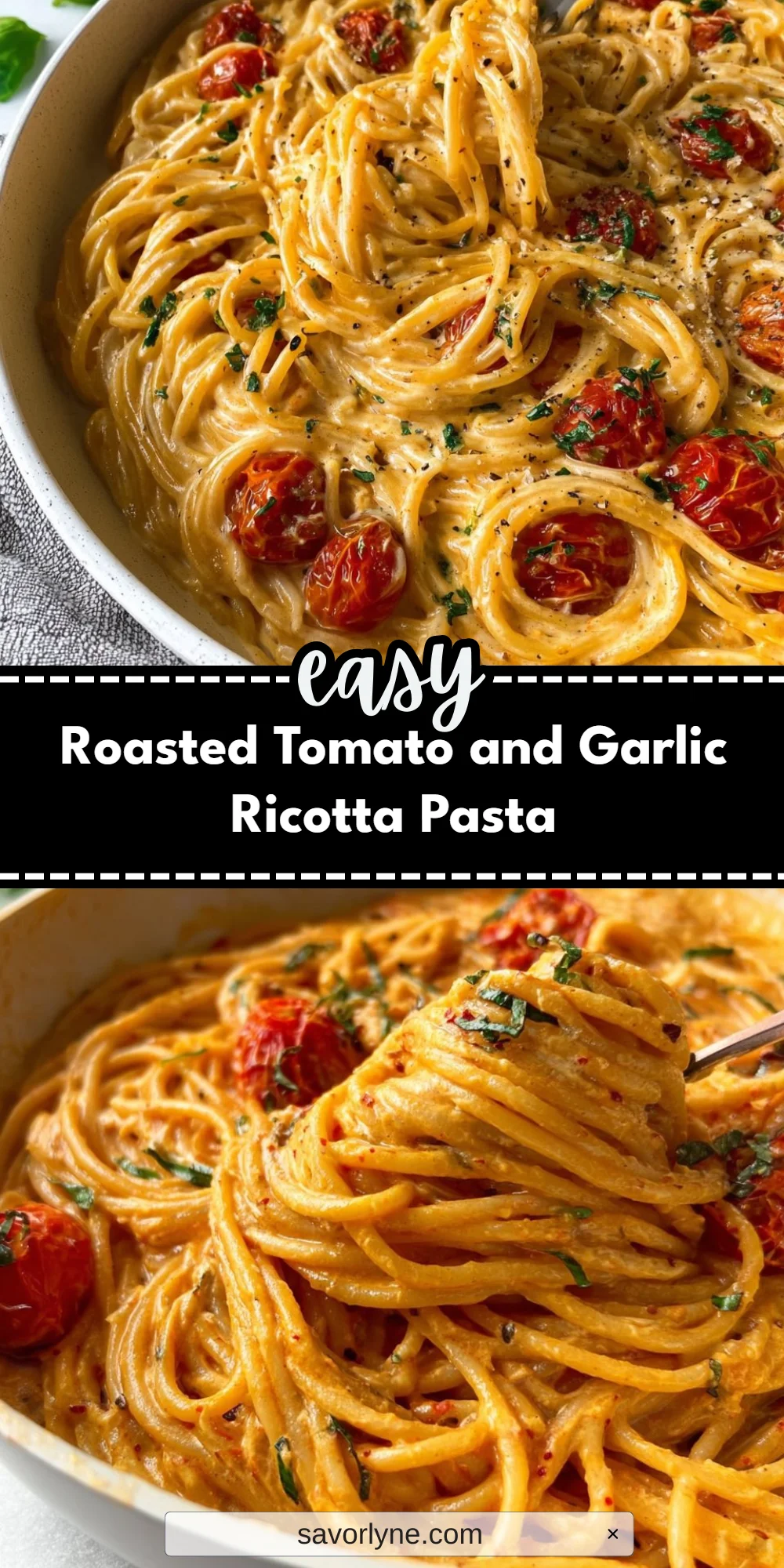 Roasted Tomato and Garlic Ricotta Pasta