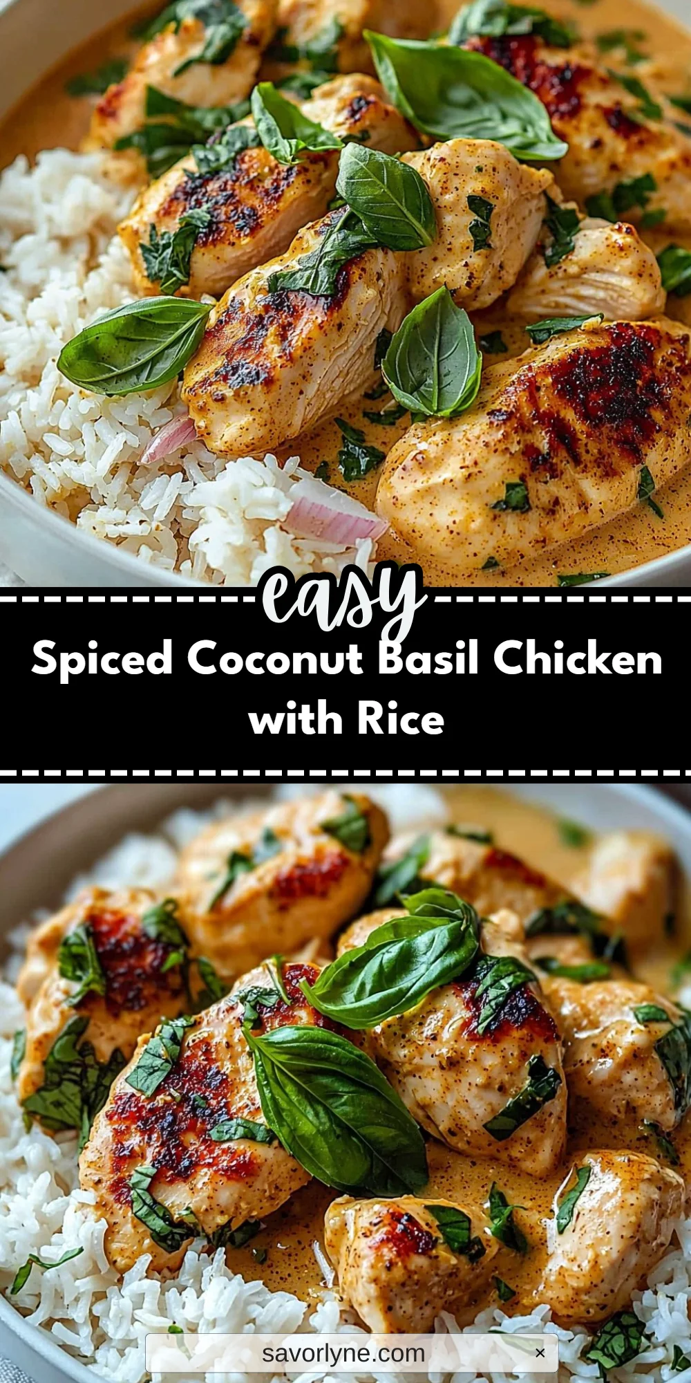 Spiced Coconut Basil Chicken with Rice