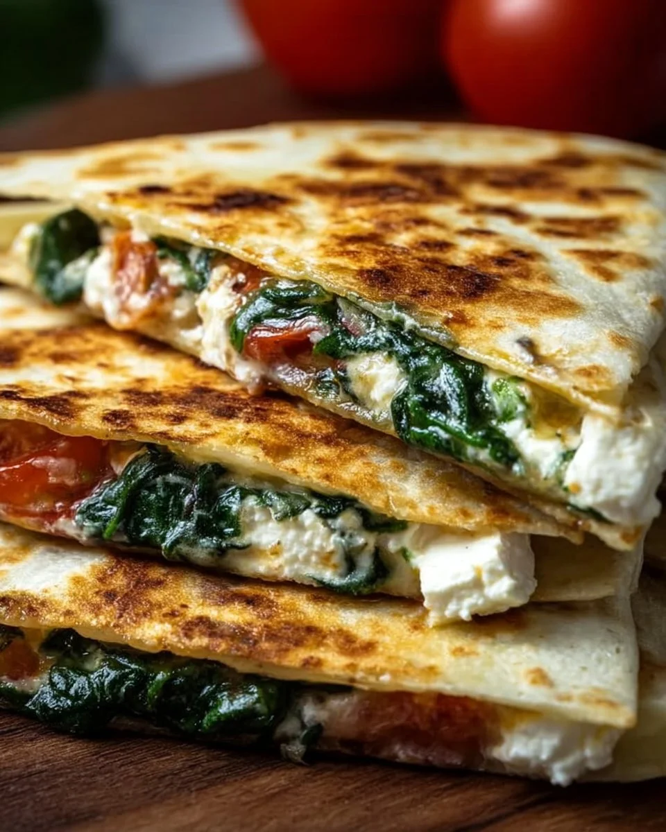 Spinach and Feta Quesadillas