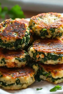 Golden brown Swiss Chard Patties served on a plate with herbs.