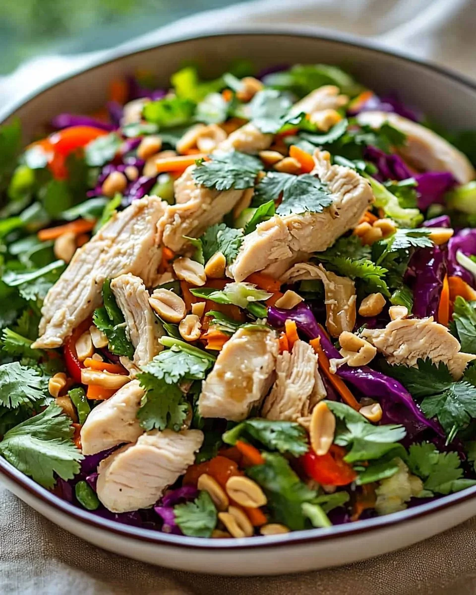 Delicious Thai Chicken Salad with fresh vegetables and a zesty dressing
