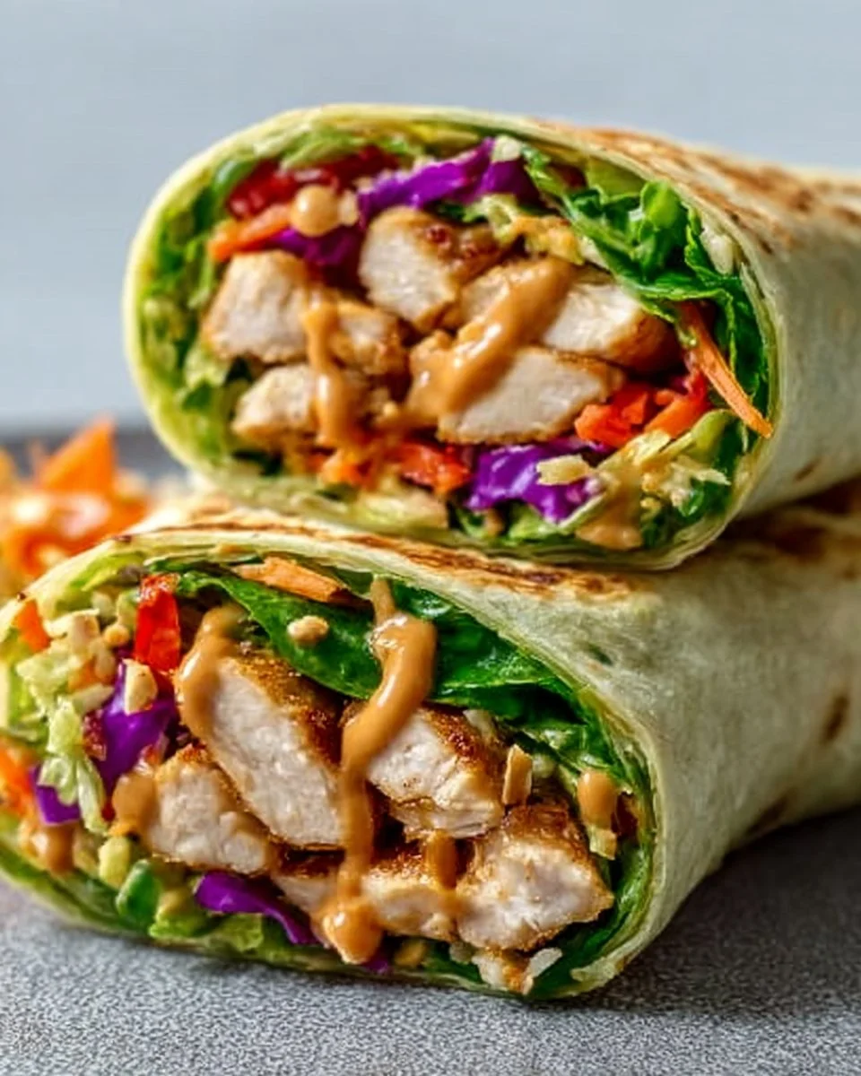 Thai Peanut Chicken Wraps