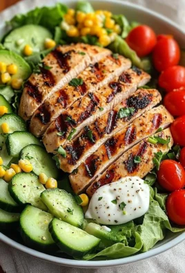 Delicious grilled chicken avocado salad with 32g protein for a healthy meal.