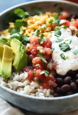 Delicious Bean & Rice Burrito Bowls served with fresh toppings and ingredients