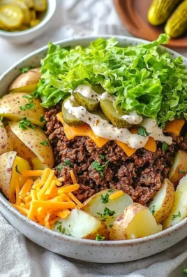 Delicious burger bowls with fresh toppings served in a bowl