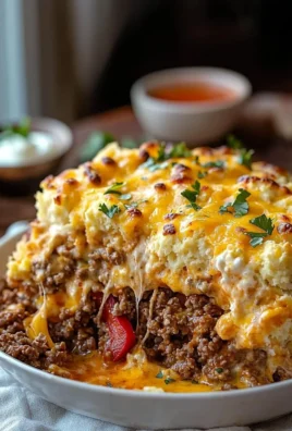 Delicious Cattle Drive Casserole with beef, beans, and cheese in a vibrant dish.