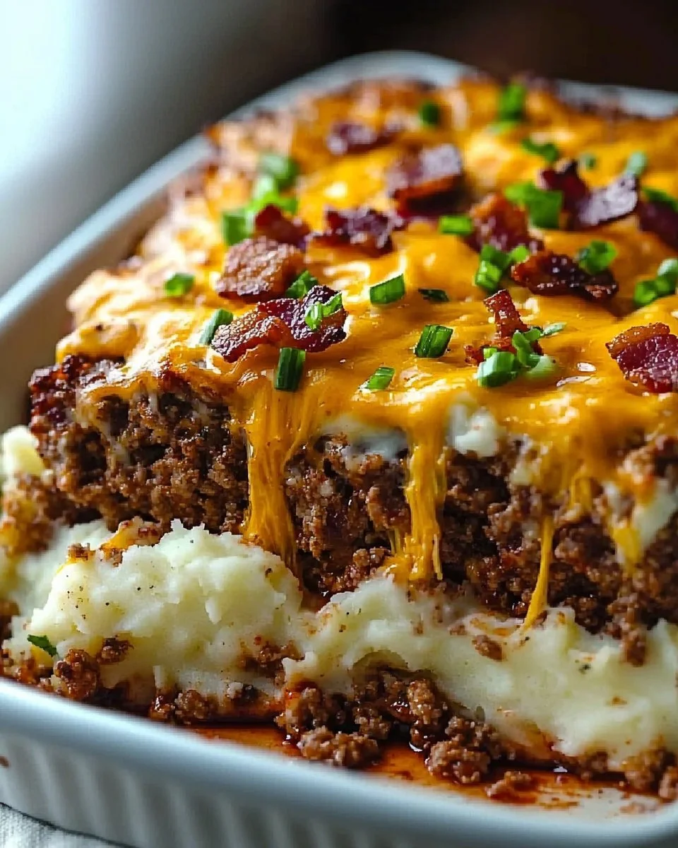 Cheesy Loaded Meatloaf Casserole