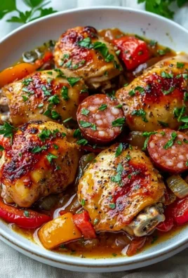 Delicious Chicken Scarpariello served with peppers and herbs.